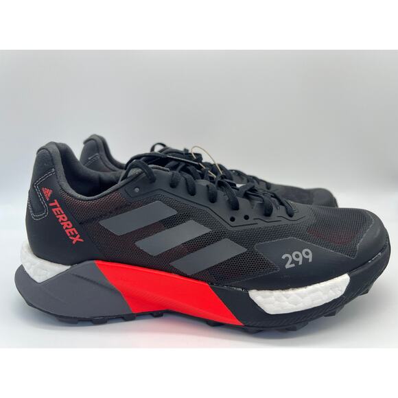Adidas Terrex Agravic Ultra Trail Mens Black Red Running Shoes FY7628 Size 7 - Picture 1 of 16